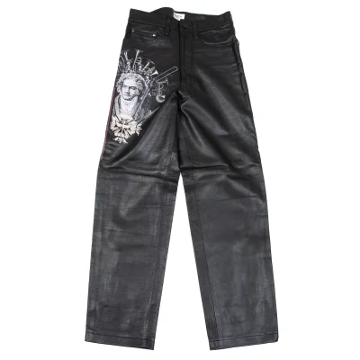 FICCE Ludwig van Beethoven Print Leather Pants