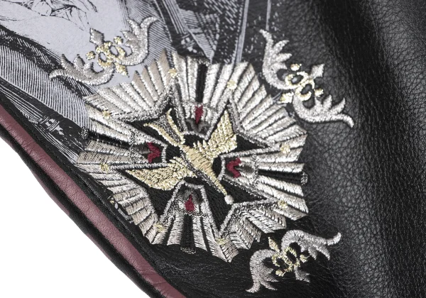 FICCE Ludwig van Beethoven Print Leather Pants K-163781_008