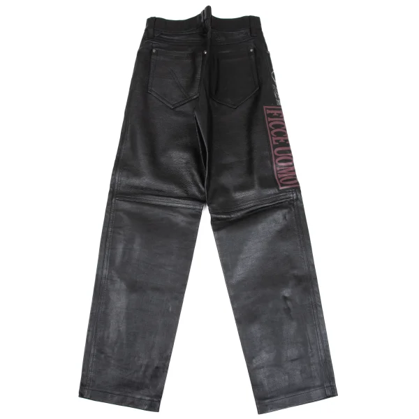 FICCE Ludwig van Beethoven Print Leather Pants K-163781_012