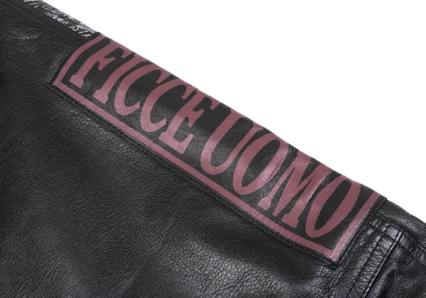 FICCE Ludwig van Beethoven Print Leather Pants K-163781_014