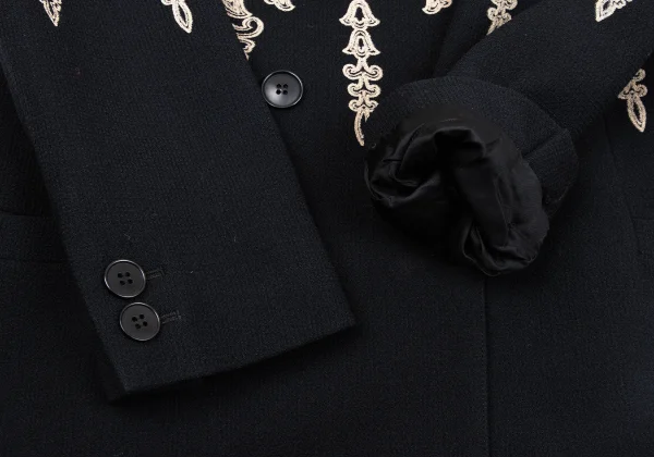 GIANNI VERSACE Wool Botanical Print Collarless Jacket K-163782_007