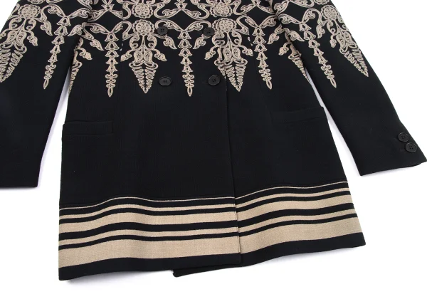 GIANNI VERSACE Wool Botanical Print Collarless Jacket K-163782_008