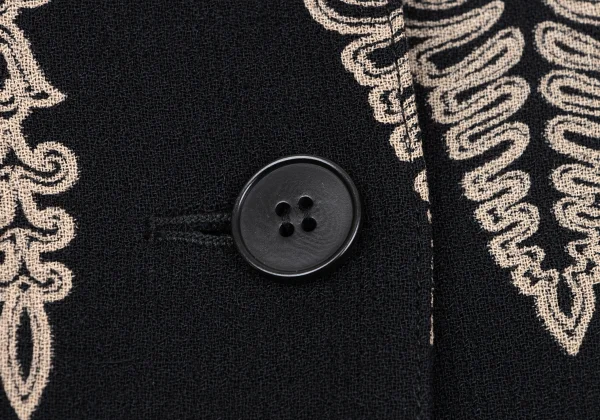 GIANNI VERSACE Wool Botanical Print Collarless Jacket K-163782_010