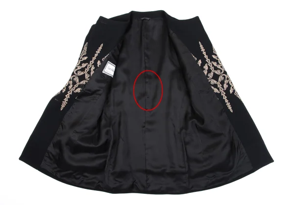 GIANNI VERSACE Wool Botanical Print Collarless Jacket K-163782_012