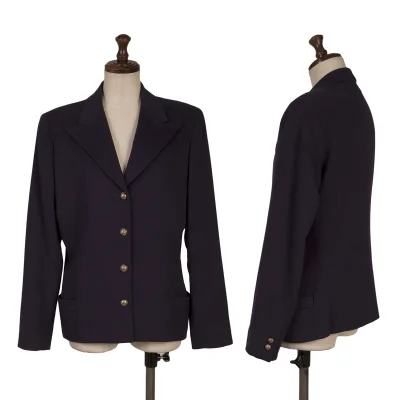 GIANNI VERSACE Wool Metal Button Peak Lapel Jacket