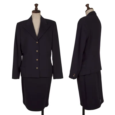 GIANNI VERSACE Wool Metal Button Jacket & Skirt