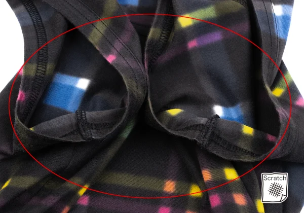 Y's Cotton Colorful Check Printed Tank Top K-163789_004