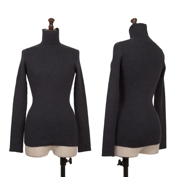 Y's High Neck Knit Sweater Navy 3 K-163791_001