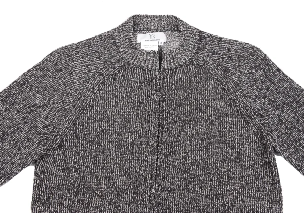 Y's Cotton Zip Up Short Sleeve Knit Sweater K-163794_003