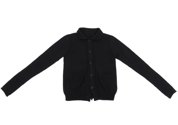 Y's Alpaca Blend Back Fringe Knit Cardigan K-163796_002