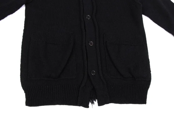 Y's Alpaca Blend Back Fringe Knit Cardigan K-163796_009