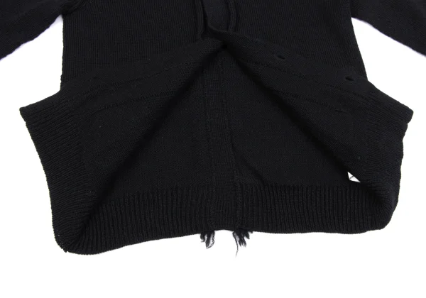 Y's Alpaca Blend Back Fringe Knit Cardigan K-163796_011