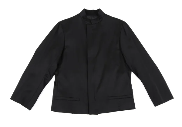 Y's Shiny Wool Stand Collar Double Zip Jacket K-163801_002