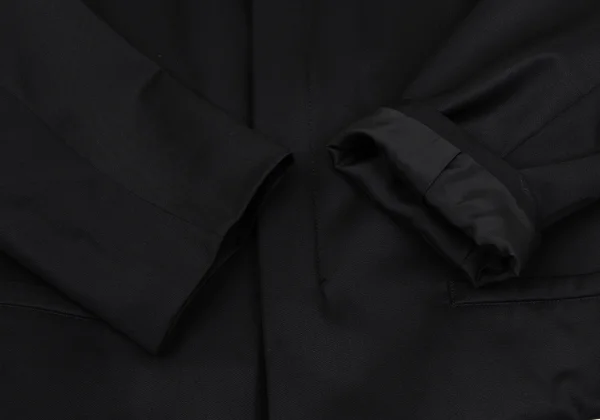 Y's Shiny Wool Stand Collar Double Zip Jacket K-163801_006