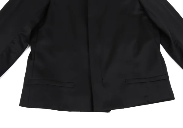 Y's Shiny Wool Stand Collar Double Zip Jacket K-163801_007