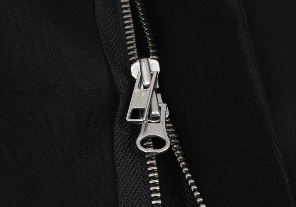 Y's Shiny Wool Stand Collar Double Zip Jacket K-163801_009