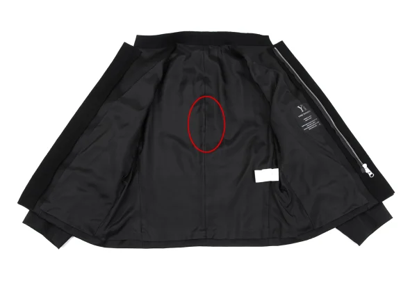 Y's Shiny Wool Stand Collar Double Zip Jacket K-163801_010