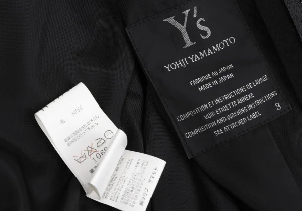 Y's Shiny Wool Stand Collar Double Zip Jacket K-163801_016