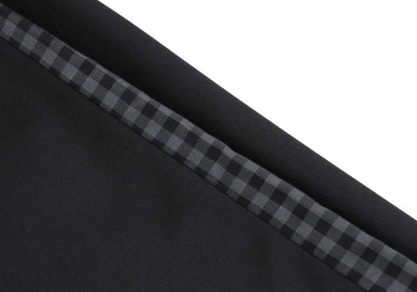 Y's Check Lining Wrap Design Shiny Wool Skirt K-163802_010