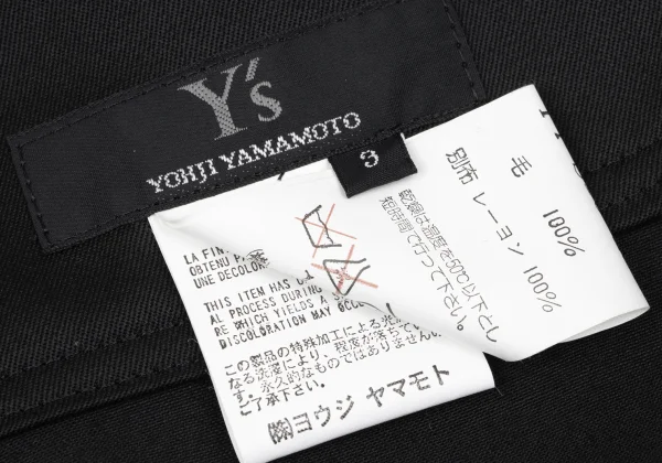 Y's Check Lining Wrap Design Shiny Wool Skirt K-163802_017