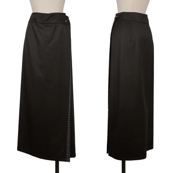 Y's Shiny Wool Stand Collar Jacket & Skirt K-163803_011