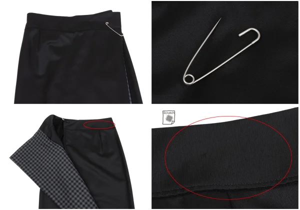 Y's Shiny Wool Stand Collar Jacket & Skirt K-163803_013