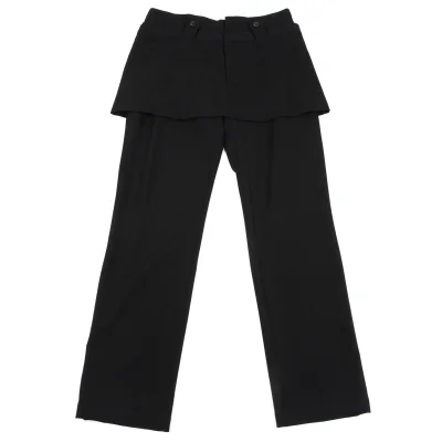 Y's Wool Gaba Mini Skirt Layered Pants