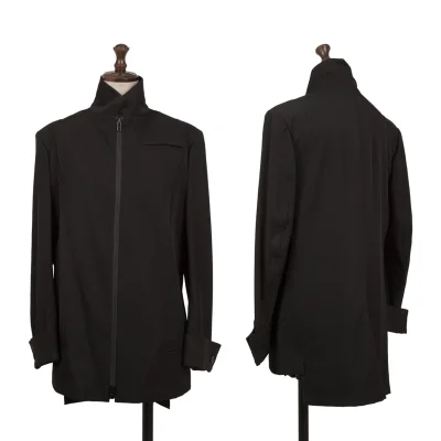 Y's Wool Gaba Double Cuffs Stand Collar Jacket