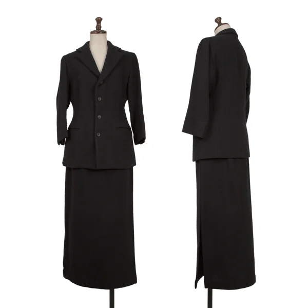 Y's Wool Tweed Jacket & Skirt Navy 2 K-163815_001