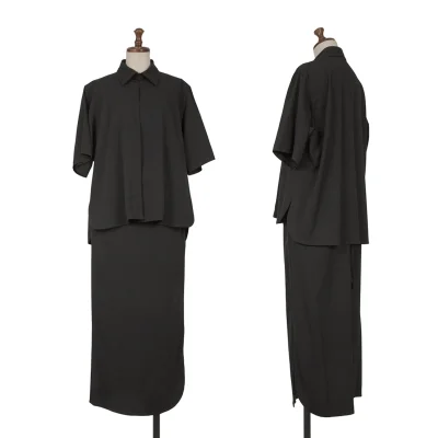 Y's Wool Gaba Short Sleeve Shirt & Skirt