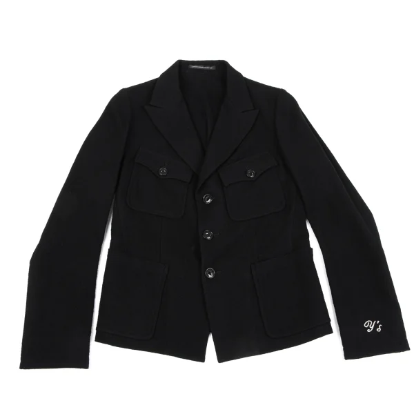 Y's Point Logo Embroidery Wool Brushed Jacket K-163819_002