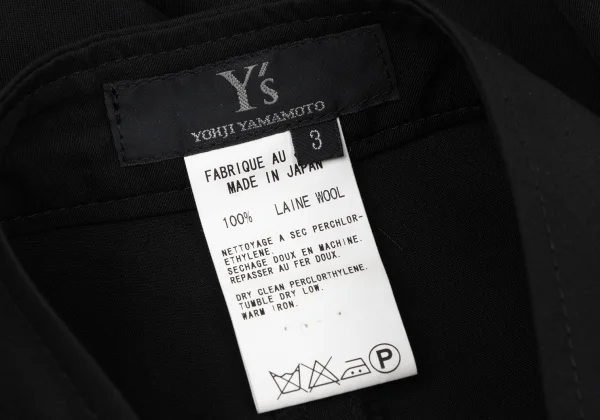 Y's Wool Gaba Back Pocket Design Pants K-163821_011