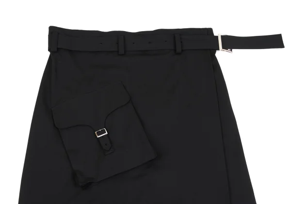 Y's Wool Gabardine Wrap Belted Wide Pants K-163829_003