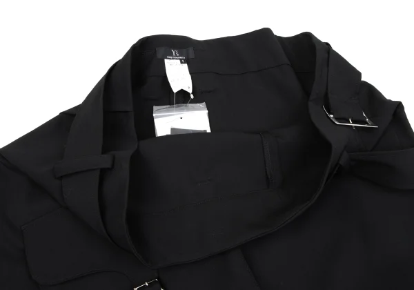 Y's Wool Gabardine Wrap Belted Wide Pants K-163829_008