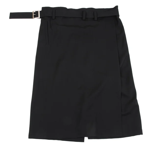 Y's Wool Gabardine Wrap Belted Wide Pants K-163829_012