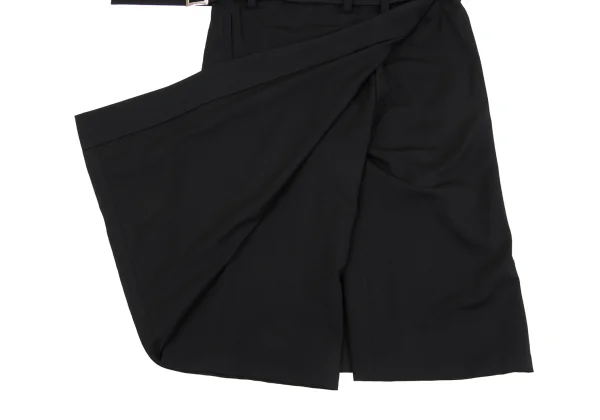 Y's Wool Gabardine Wrap Belted Wide Pants K-163829_014