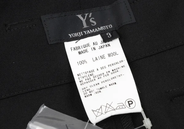 Y's Wool Gabardine Wrap Belted Wide Pants K-163829_016