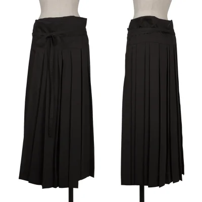 Y's Wool Silk Pleats Wrap Skirt