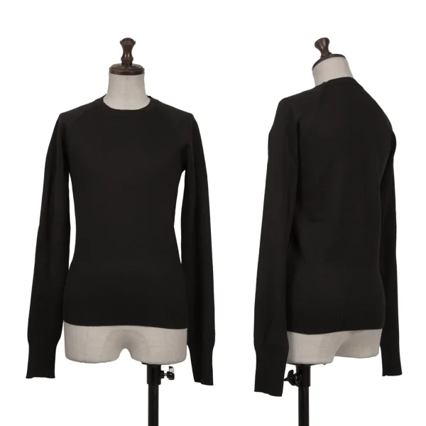 Y's Red Label Aclylic Wool Knit Sweater Black 2 K-163833_001