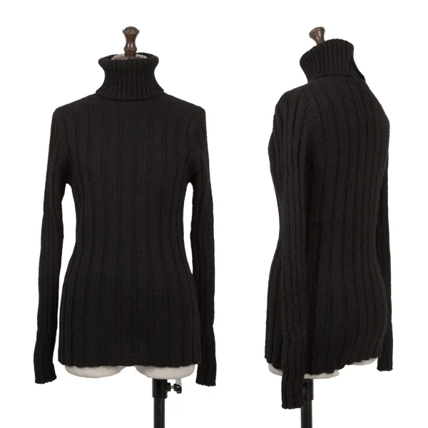 tricot COMME des GARCONS Wool Nylon Turtle Neck Knit Sweater Black S-M K-163837_001