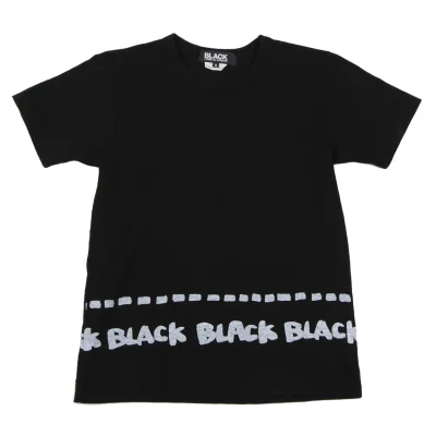 BLACK COMME des GARCONS Hem Logo Printed T-shirt
