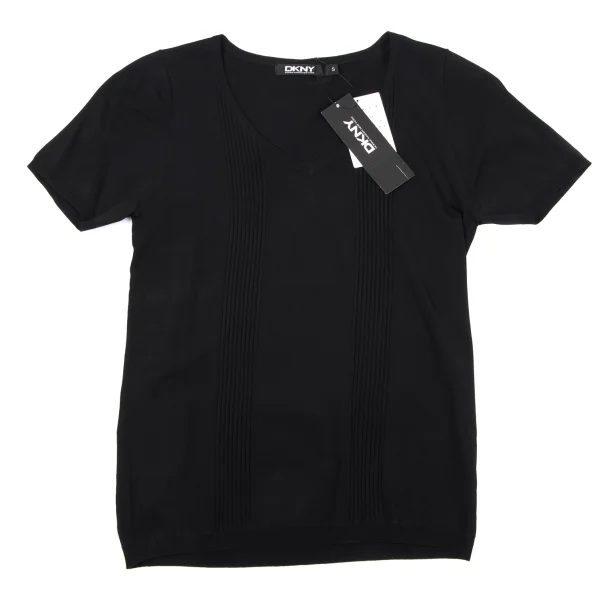 DKNY Acrylic Blend Pin Tuck Switching Short Sleeve Knit K-163844_002
