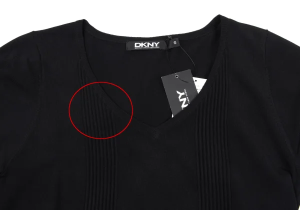 DKNY Acrylic Blend Pin Tuck Switching Short Sleeve Knit K-163844_003