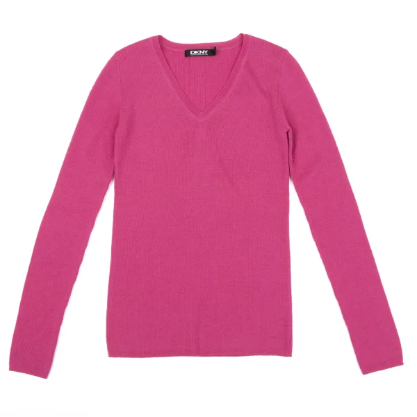 DKNY Wool V-neck Rib Knit K-163847_002