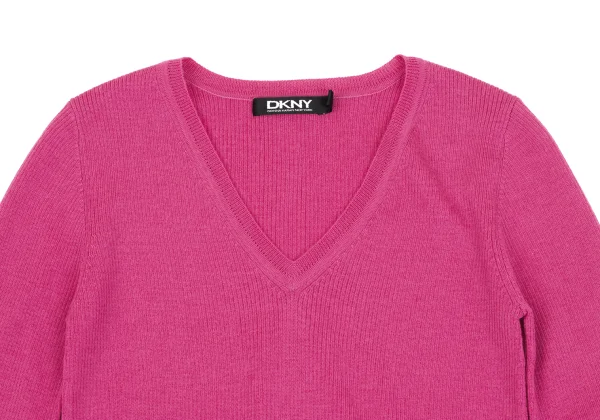 DKNY Wool V-neck Rib Knit K-163847_003