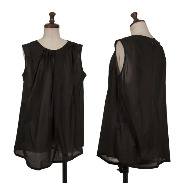 zucca Dyed Tuck Design Sleeveless Blouse Black M K-163851_001
