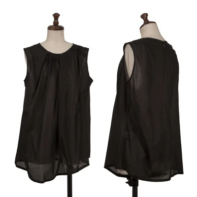 zucca Dyed Tuck Design Sleeveless Blouse
