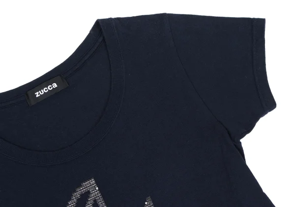 zucca Garment Dyed Cotton Rhinestone Logo T-shirt K-163852_006