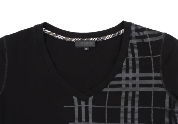 BURBERRY BLACK LABEL Side Check Printed Stretch T-shirt K-163858_003