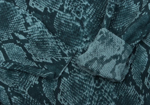 HYSTERIC GLAMOUR Rayon Blend Python Printed V-neck Knit Top K-163860_006